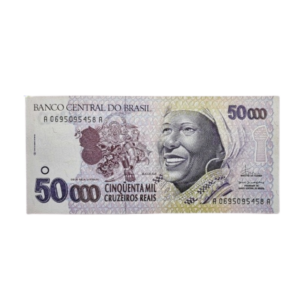 Cédula 50.000 Cruzeiros Reais 1994 - Baiana - Flor de Estampa